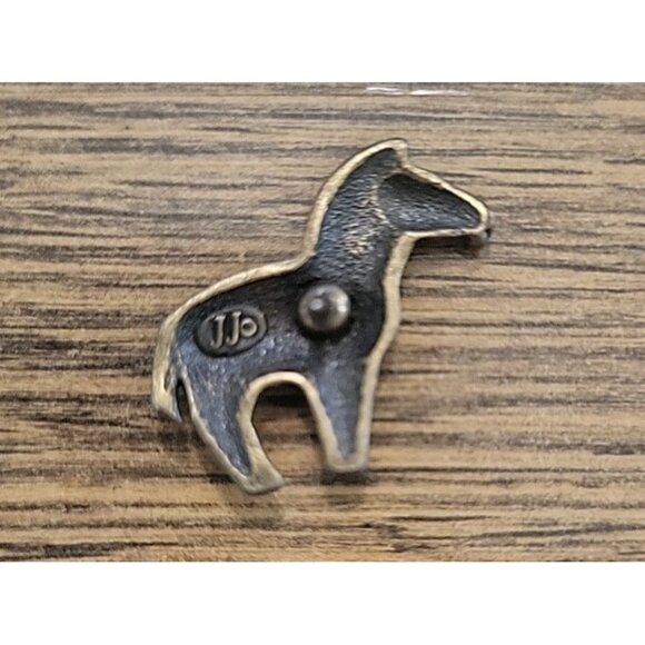 VTG JJO Jonette Animal Pewter w/Bronze Giraffe Zebra Elephant 3 Lapel Pin Set - Picture 4 of 8